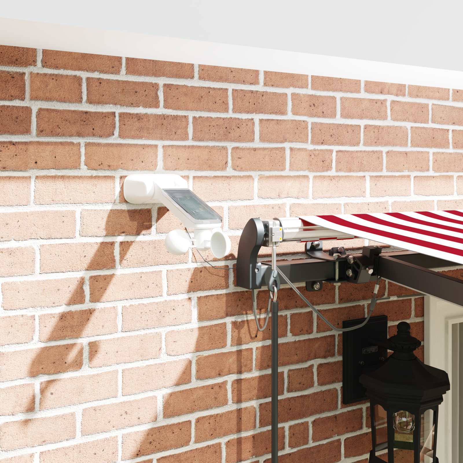 Toldo Retráctil Rojo Y Blanco 400 X 350 Cm Poliéster_3