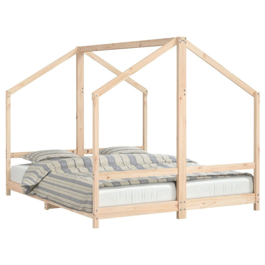 Vidaxl Estructura De Cama Infantil Madera Maciza De Pino 2x(80x200) Cm_0