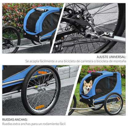 Pawhut Remolque Bicicleta Mascota 1 Bandera 8 Reflectores 1 Barra De Tracción_5