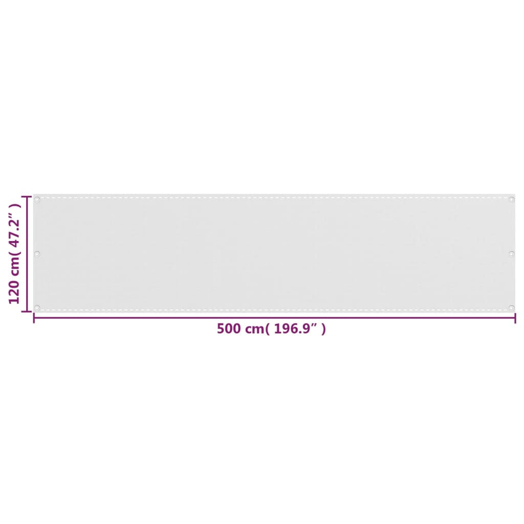 Vidaxl Toldo Para Balcón Hdpe Blanco 120x500 Cm_2