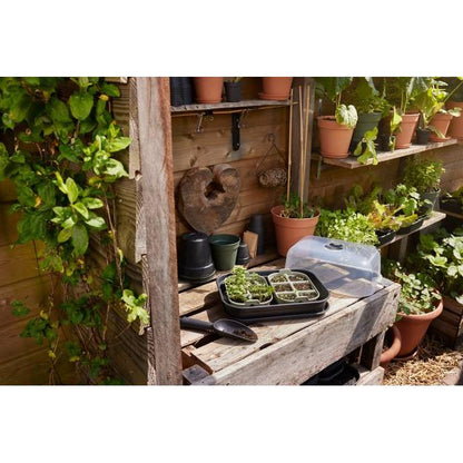Mini invernadero de cultivo con semilleros y cubierta Green basics Elho M
