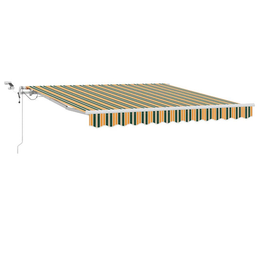 Toldo Retráctil Verde Y Amarillo 300 X 250 Cm Poliéster_0