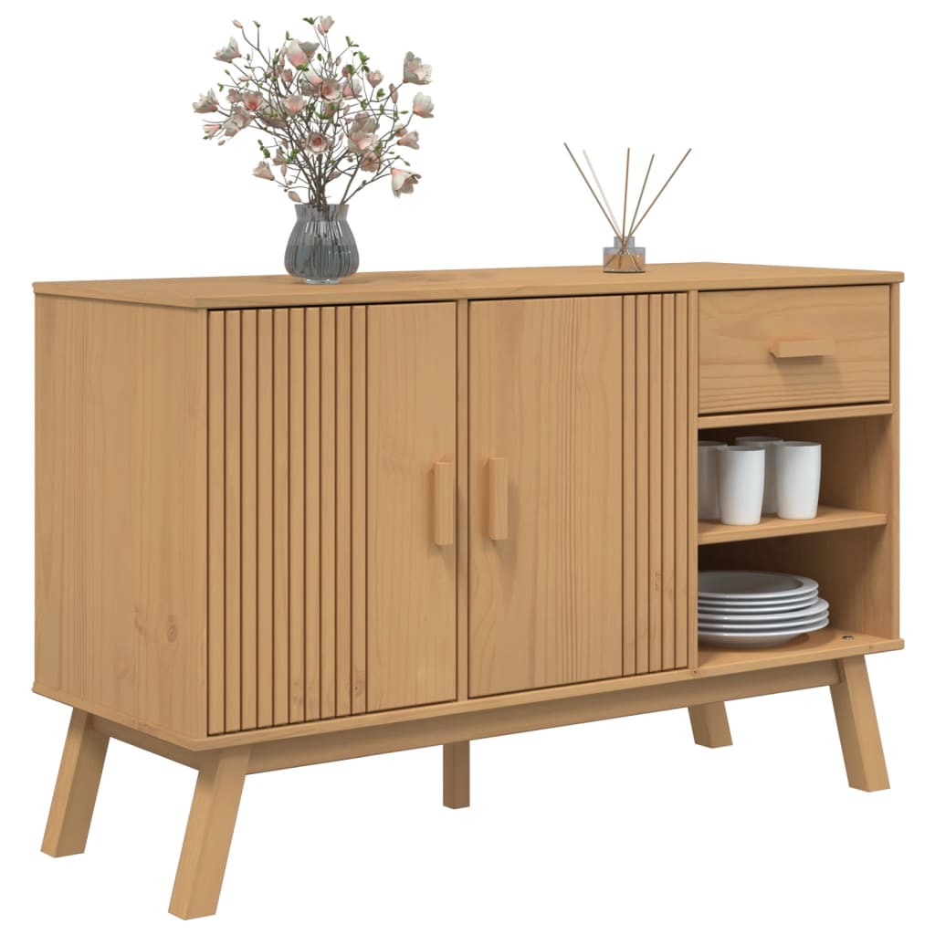 Aparador Olden Madera Maciza De Pino Marrón 114x43x73,5 Cm / Vetonek_2