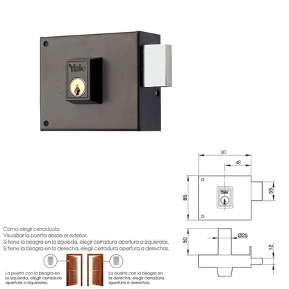 Cerradura Yale  124-a/hpr/ 8/ Derecha_1