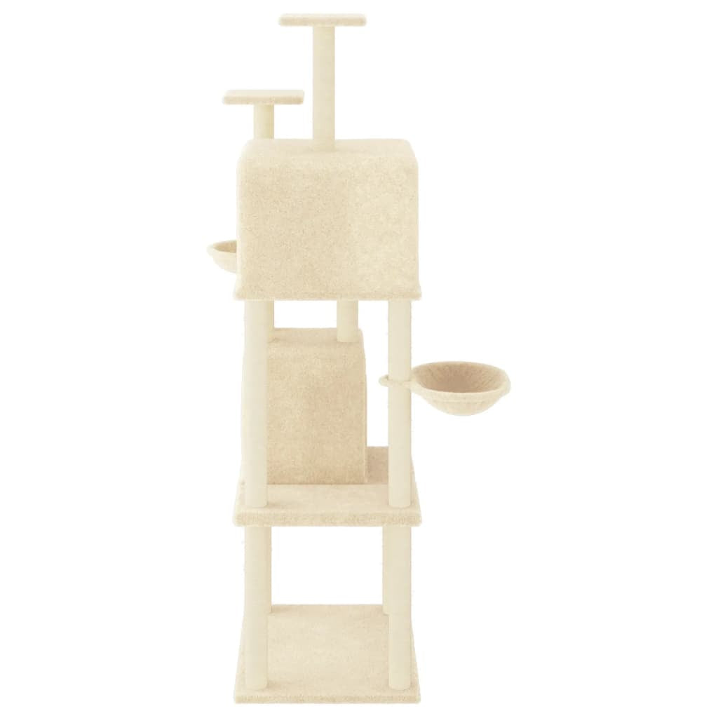 Vidaxl Rascador Para Gatos Con Postes De Sisal Crema 180 Cm_3