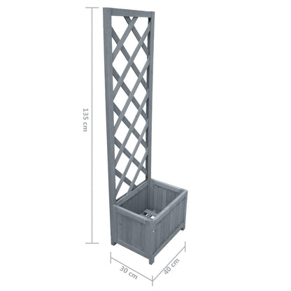 Jardinera Enrejada Madera Maciza De Abeto 40x30x135 Cm_3