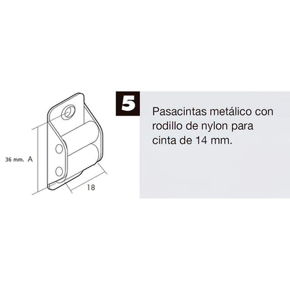 Pasacintas Persiana Mini Rodillos Nylon Cintas 14 Mm._2