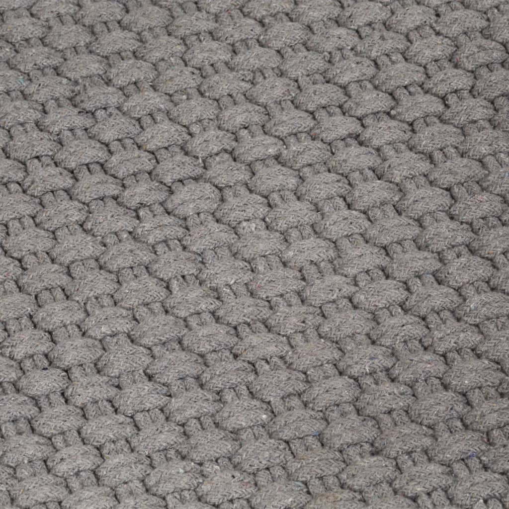 Alfombra Rectangular Algodón Gris 180x250 Cm / Vetonek_3