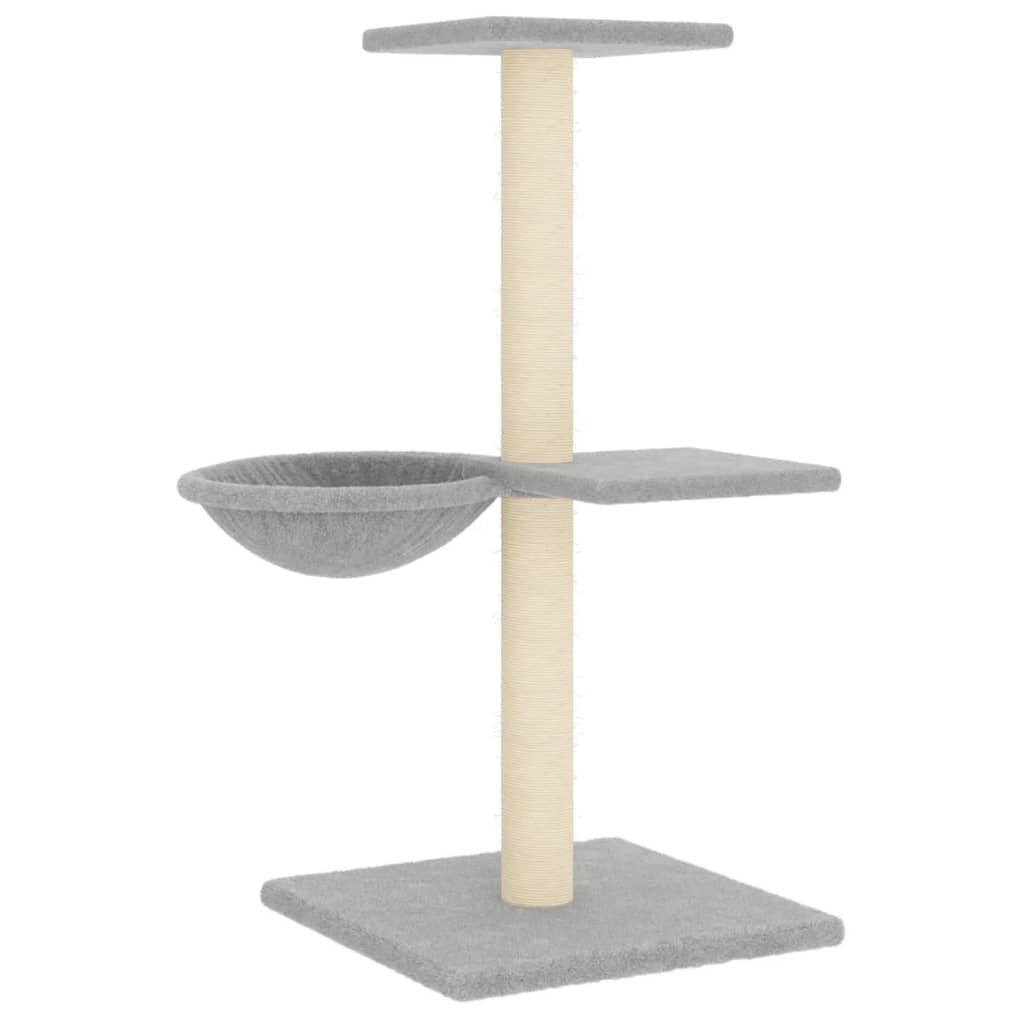 Vidaxl Rascador Para Gatos Con Postes De Sisal Gris Claro 72 Cm_4