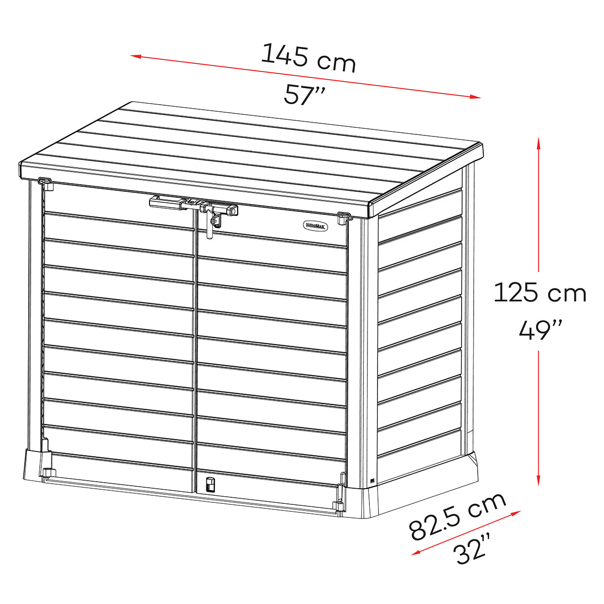 Arcón Cubre Cubos Exterior 1200 L Pvc Marrón_2