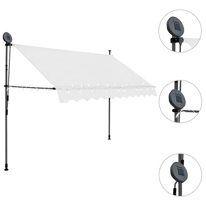 Toldo Manual Retráctil Con Led Crema 250 Cm_2