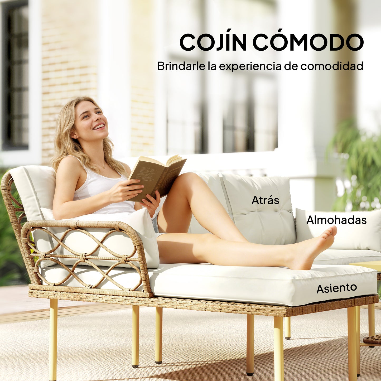 Outsunny Conjunto De Jardín De Ratán_4