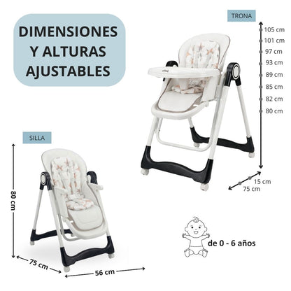 Trona Negra Evolutiva 3 En 1 | Plegable Y Portátil Con Altura | Reposapiés | Respaldo Y Bandeja Todo Ajustables_5
