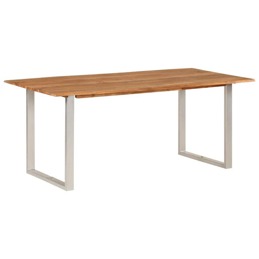 Mesa De Comedor De Madera Maciza De Acacia 180x90x76 Cm_0