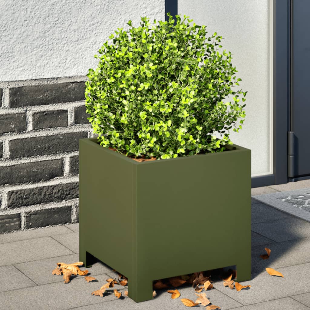 Jardinera Hexagonal Acero Verde Oliva 30x30x30 Cm_1