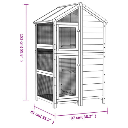 Vidaxl Casita Para Pájaros Madera Maciza Pino Marrón 97x81x152 Cm_2