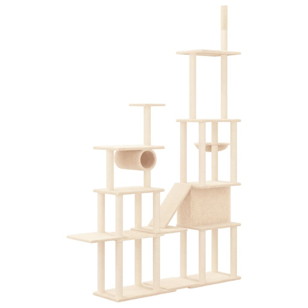 Vidaxl Rascador Para Gatos Con Postes De Sisal Color Crema 279 Cm_4