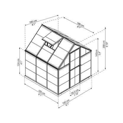 Invernadero Harmony 186x185x208 cm plateado