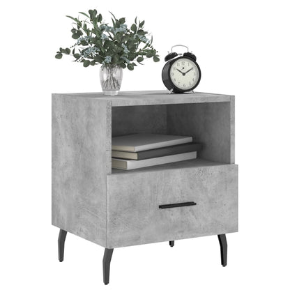 Mesita Noche 2 Uds Madera Ingeniería Gris Hormigón 40x35x47,5cm_2