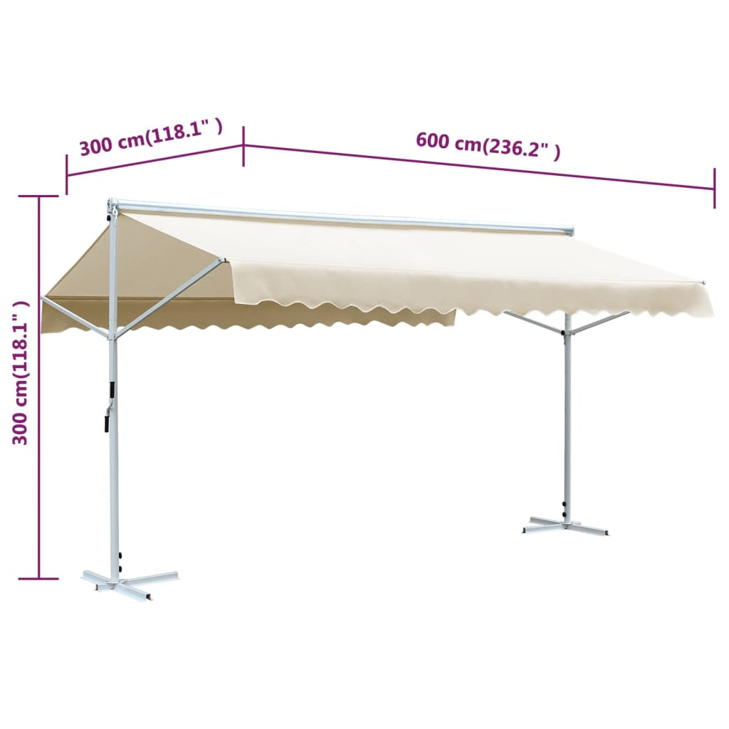 Vidaxl Toldo De Pie Independiente Color Crema 600x300 Cm_2