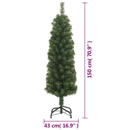 Vidaxl Árbol De Navidad Artificial Delgado Y Soporte Pvc Verde 150 Cm_5