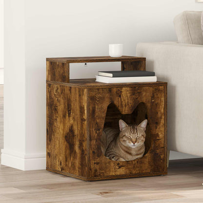 Casa Para Gatos Roble Ahumado 42,5 X 40 X 53,5 Cm_1