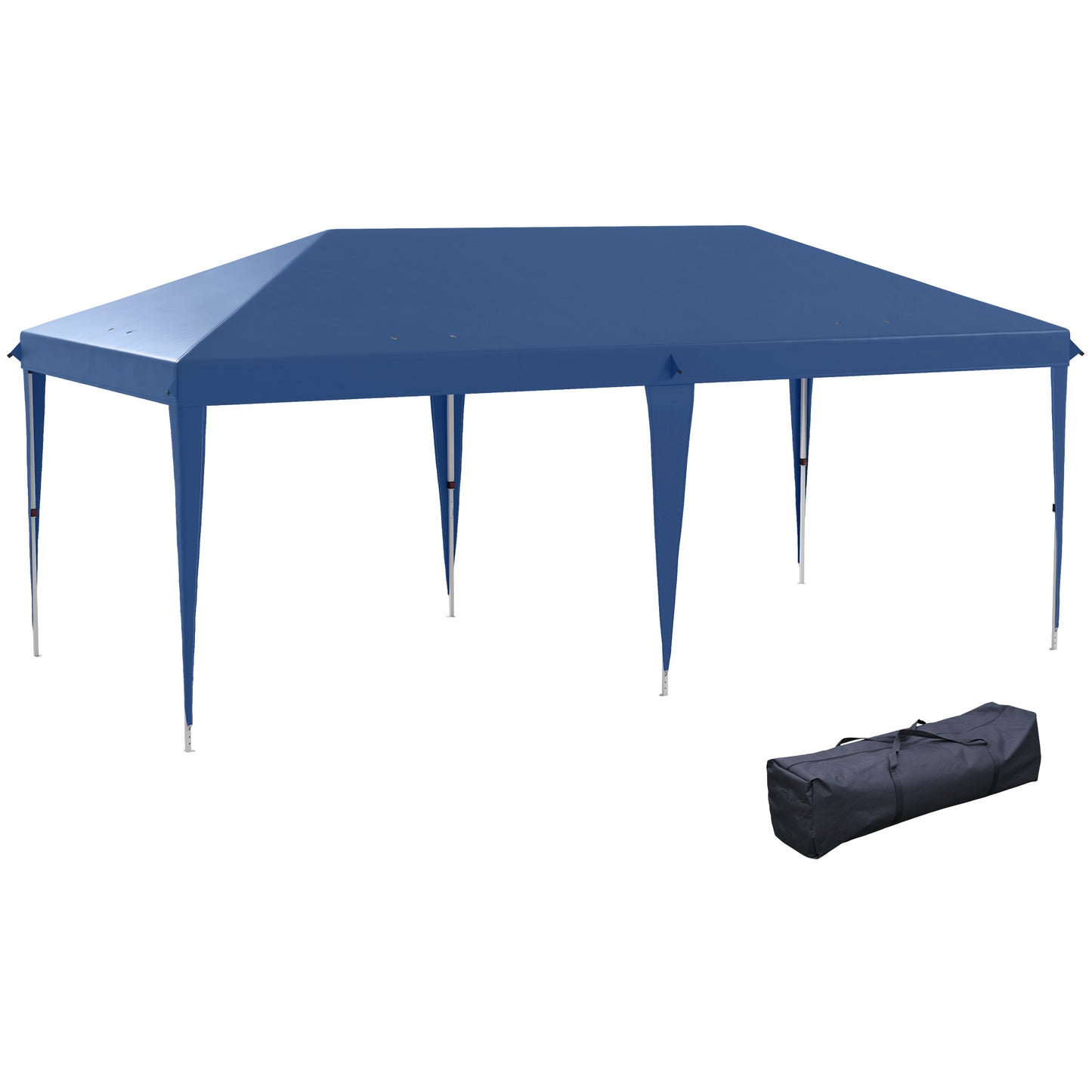 Outsunny Carpa Plegable 6x3 M Con Altura Ajustable Anti-uv Azul_0
