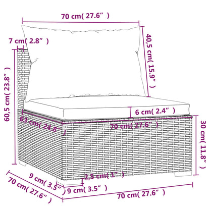 Set Muebles De Jardín Y Cojines 12 Pzas Ratán Sintético Marrón / Vetonek_5