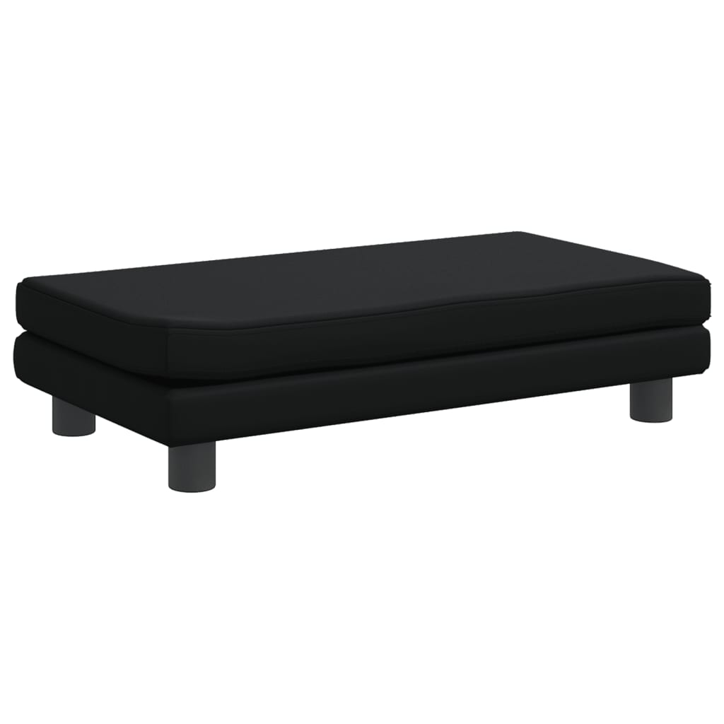 Cama De Perros Con Extensión Cuero Sintético Negro 100x50x30 Cm / Vetonek_4