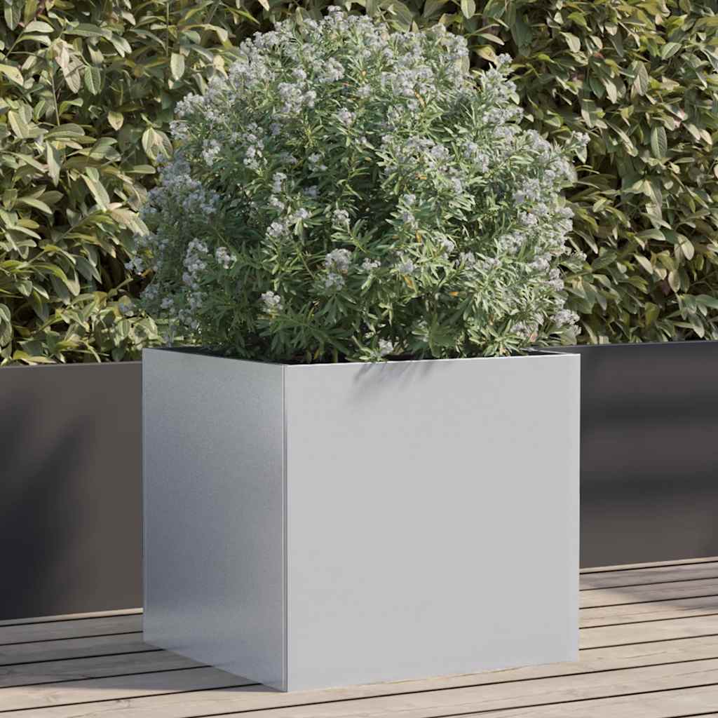 Jardinera De Acero Galvanizado Plateado 42x40x39 Cm_1