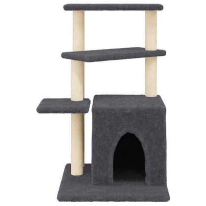 Vidaxl Rascador Para Gatos Con Postes De Sisal Gris Oscuro 83,5 Cm_3