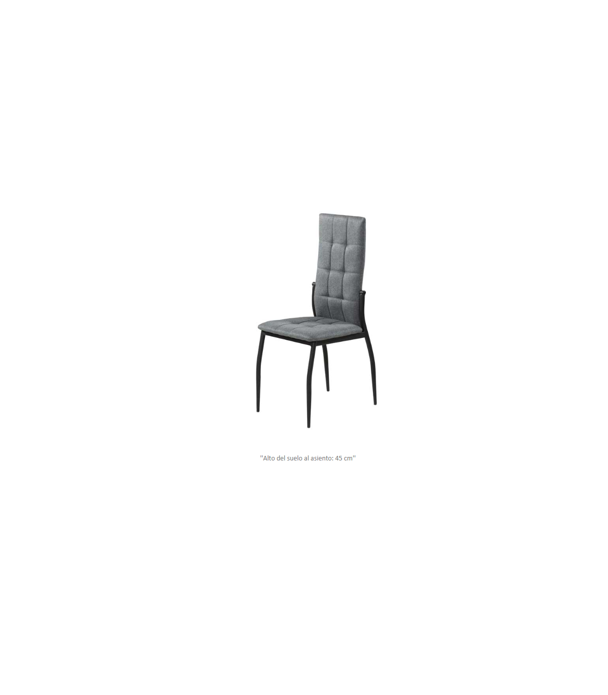 Silla Coral C-48-6 Tapizada En Textil Color Gris Oscuro, 98cm(alto) 40cm(ancho) 50cm(largo)_0