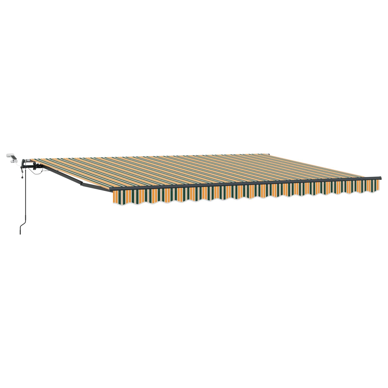 Toldo Retráctil Verde Y Amarillo 450 X 300 Cm Poliéster_0