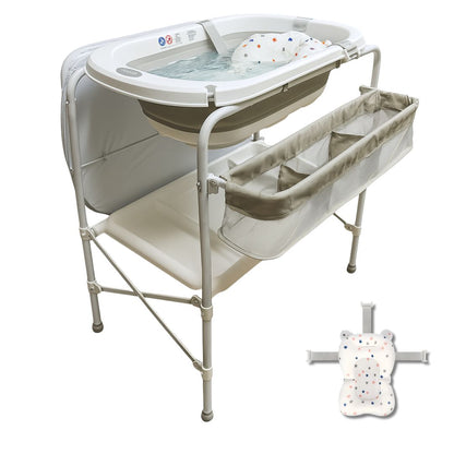 Bathby | Bañera Bebé 5 En 1 Plegable Con Soporte, Cojín Antideslizante, Cambiador (gris Pro)_0