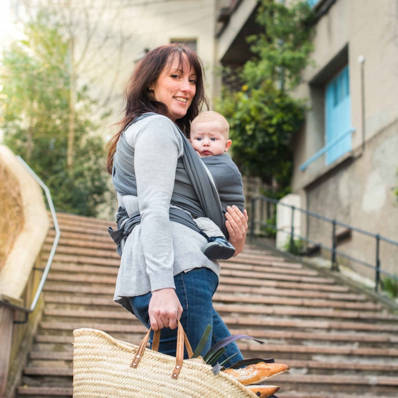 Fular Tejido Portabebé, Ideal Recién Nacido, Néobulle. Antracita