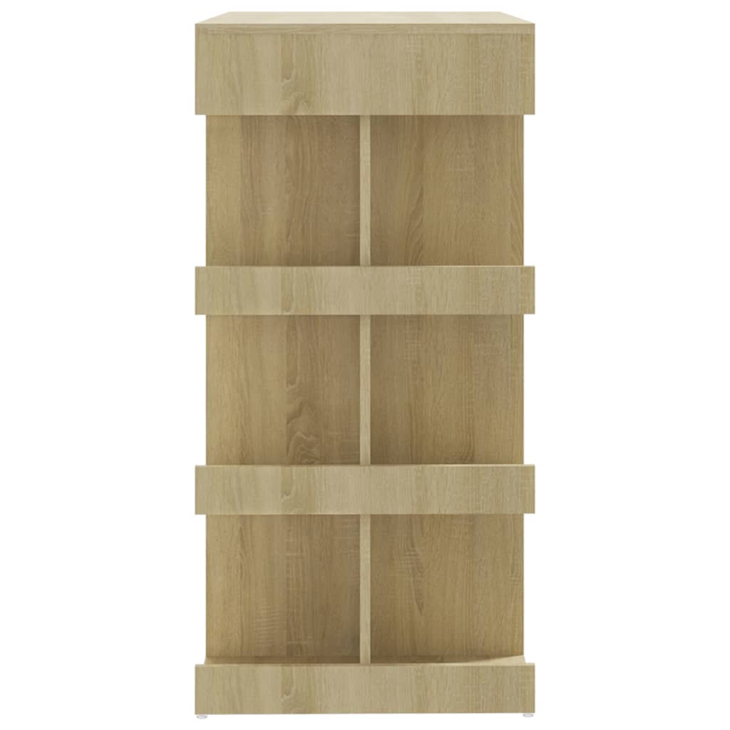 Mesa Bar Estante Almacenaje Contrachapada Roble 100x50x101,5 Cm_4