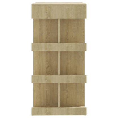 Mesa Bar Estante Almacenaje Contrachapada Roble 100x50x101,5 Cm_4