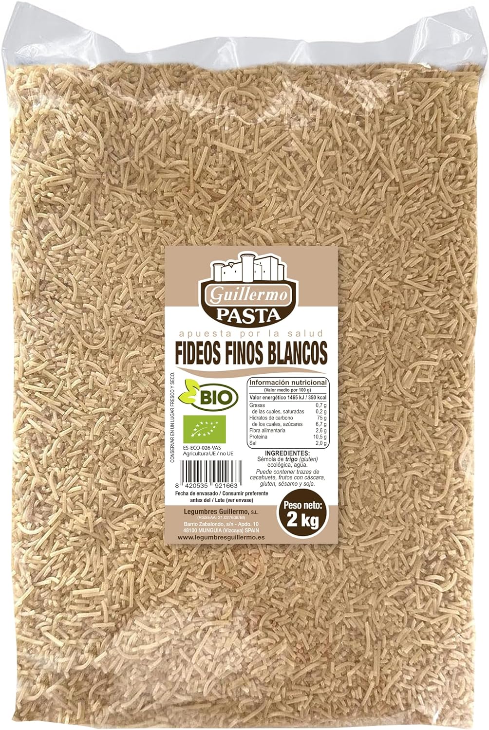 Fideos Finos Blancos Bio - 2 Kg_0