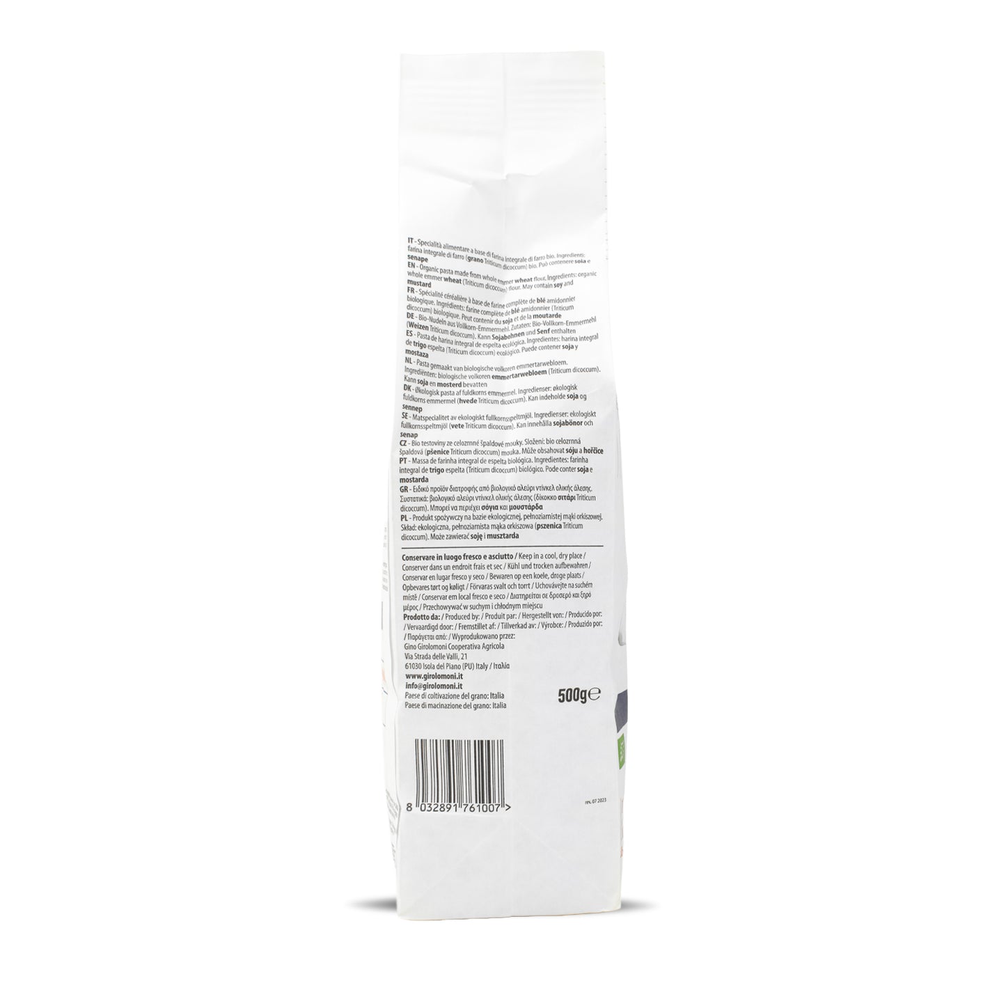Fusilli espelta integral bio Girolomoni 500g