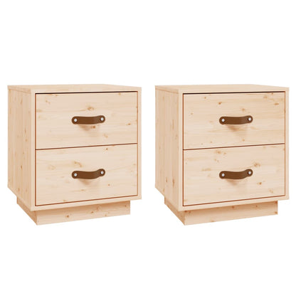 Mesitas De Noche 2 Uds Madera Maciza De Pino 40x34x45 Cm_0