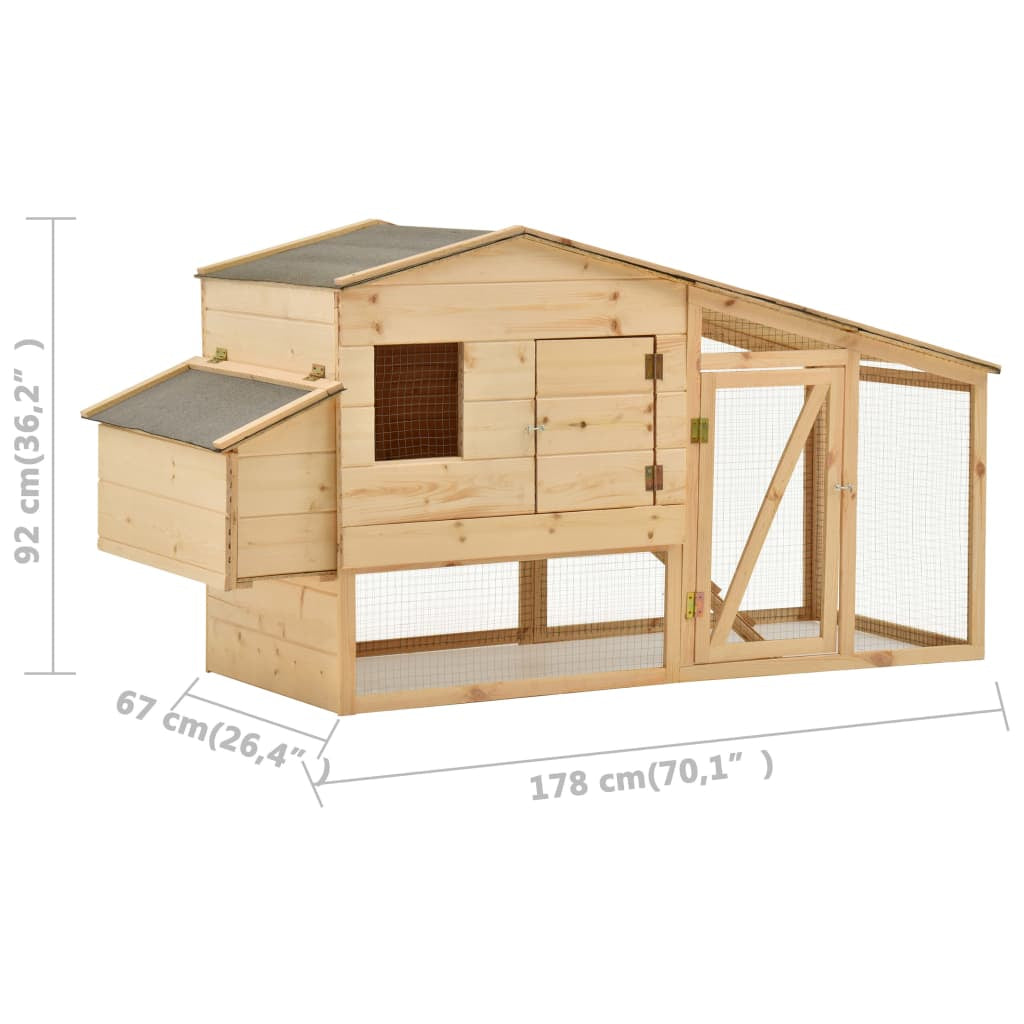 Vidaxl Gallinero Madera Maciza De Pino 178x67x92 Cm_2