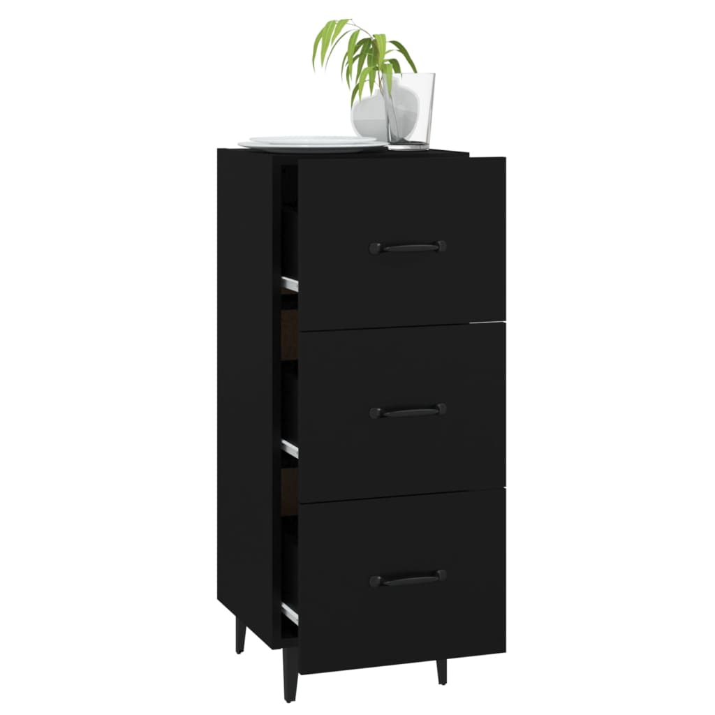 Aparador De Madera Contrachapada Negro 34,5x34x90 Cm / Vetonek_3