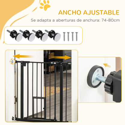 Pawhut Barrera De Seguridad Para Perros Extensible 74-80x76,2 Cm Negro_5