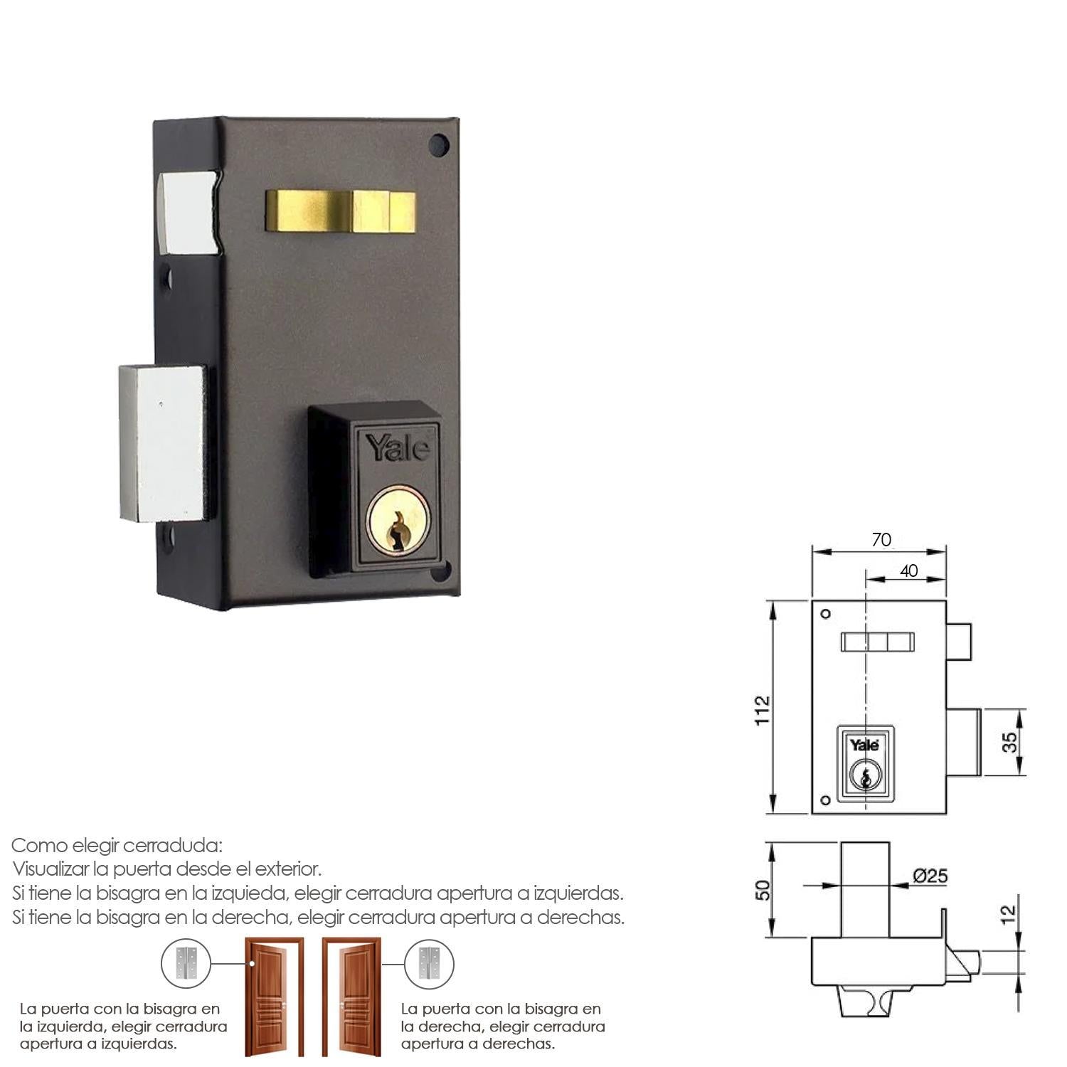 Cerradura Yale   56-a/hp/70/ Izquierda_1
