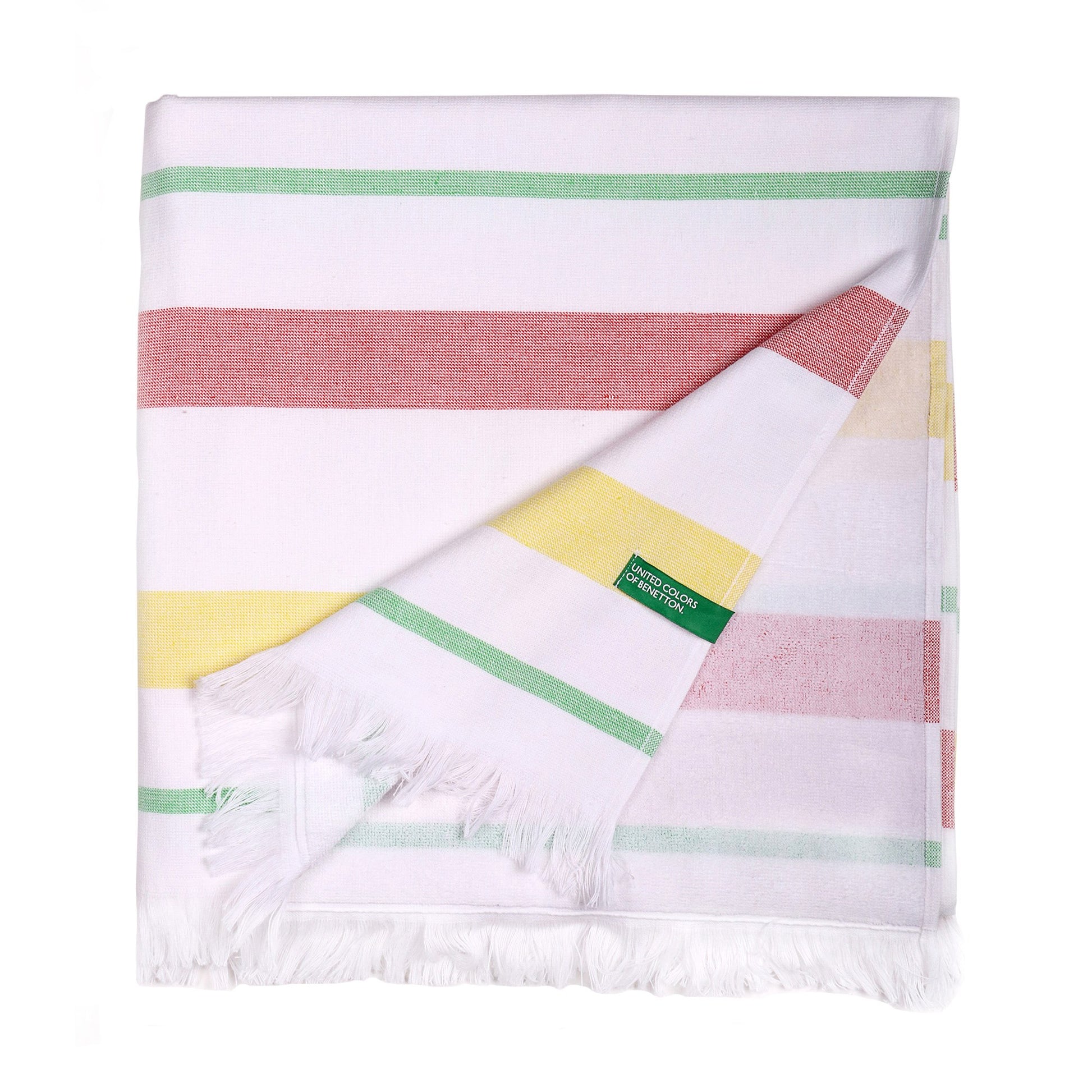 Hammam 80x165cm 350gsm 100% Algodón Rosa, Amarillo Y Verde Rainbow Be_0