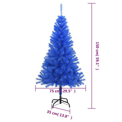 Vidaxl Árbol De Navidad Artificial Con Soporte Pvc Azul 150 Cm_5
