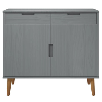 Aparador Molde Madera Maciza De Pino Gris 90x40x80 Cm / Vetonek_1