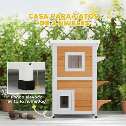 Pawhut Caseta Para Gatos De Madera Exterior_4