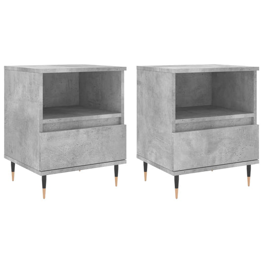 Mesitas Noche 2 Uds Madera Ingeniería Gris Hormigón 40x35x50 Cm_0
