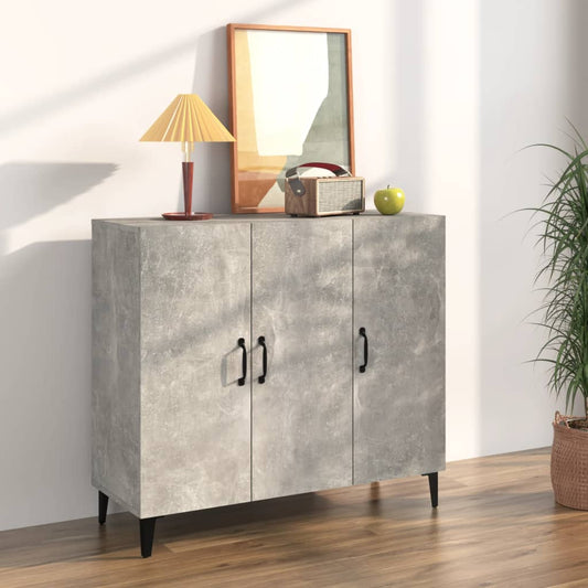 Aparador De Madera De Ingeniería Gris Hormigón 90x34x80 Cm / Vetonek_0